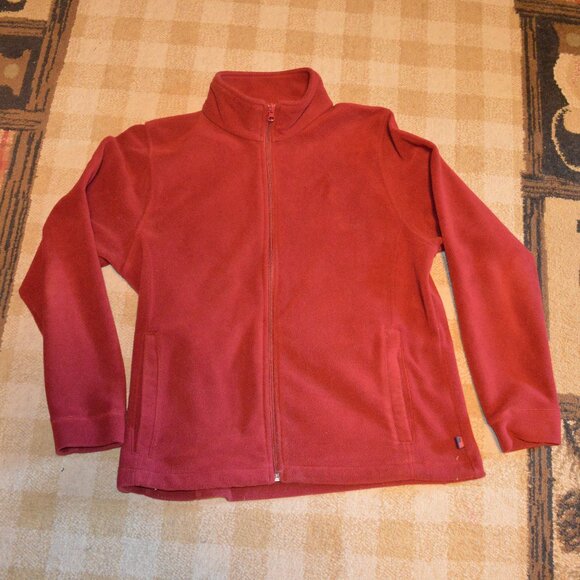 Woolrich Women's Red Fleece Jacket Size M - Picture 1 of 7